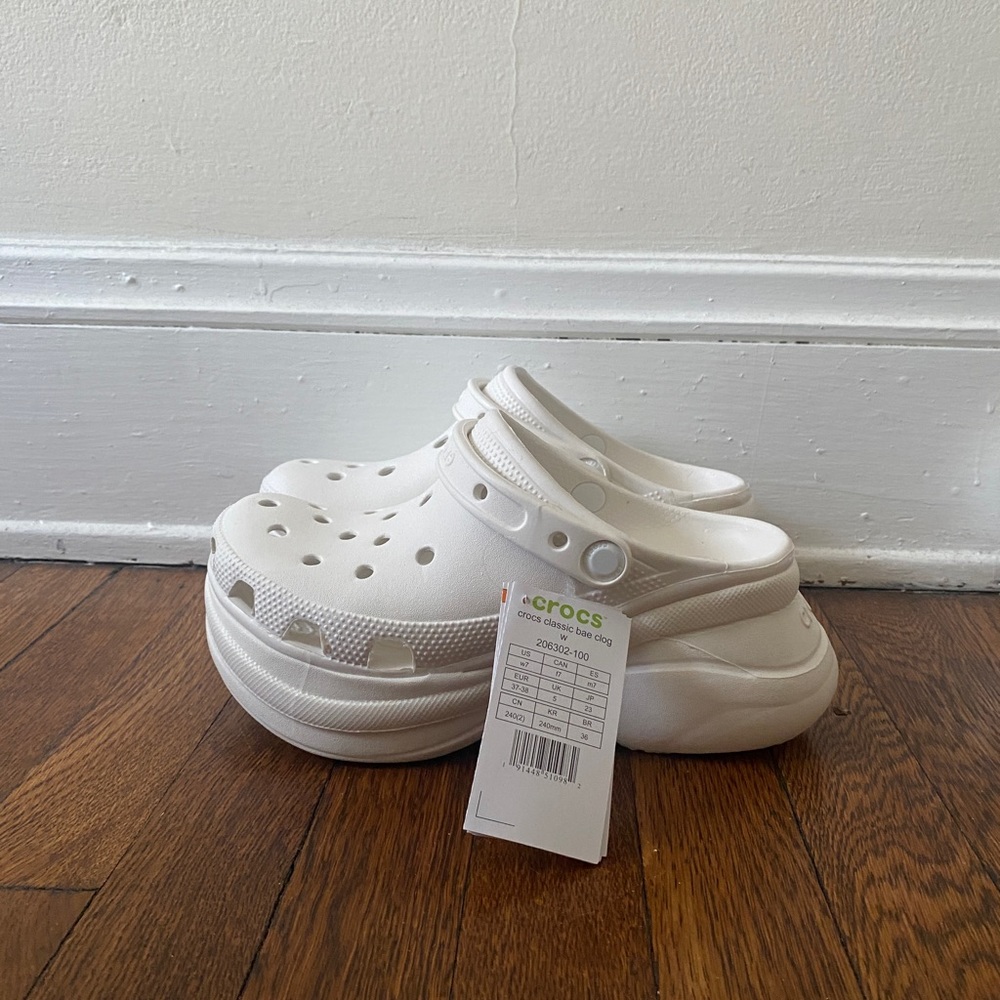 NWT White Crocs Bae Clogs
